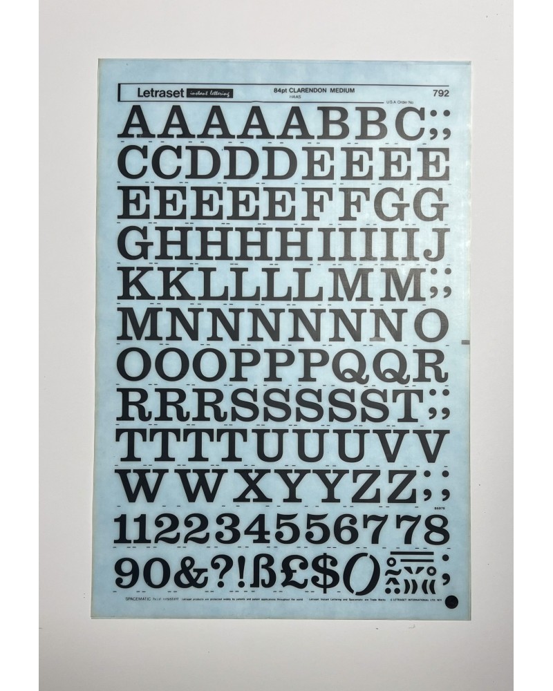 letraset-792- CLARENDON MEDIUM - 84pt