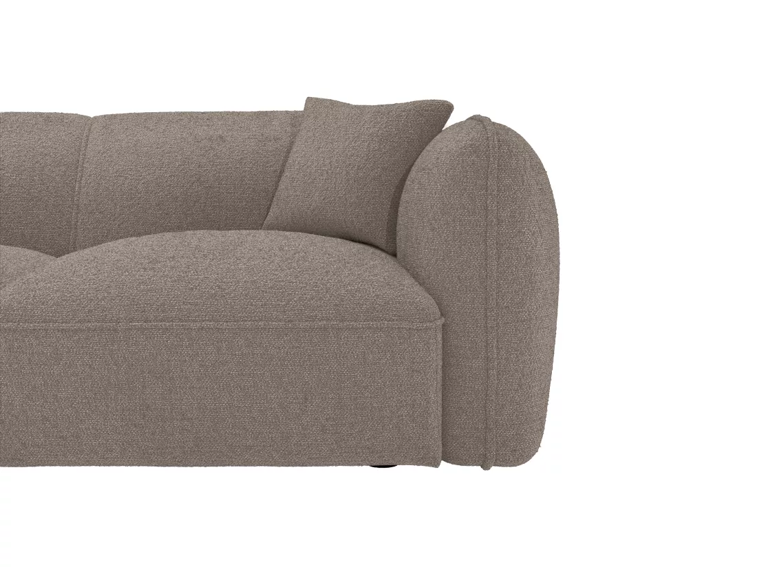 Canapé d'angle gauche en tissu taupe CAMILIO de Maison Céphy