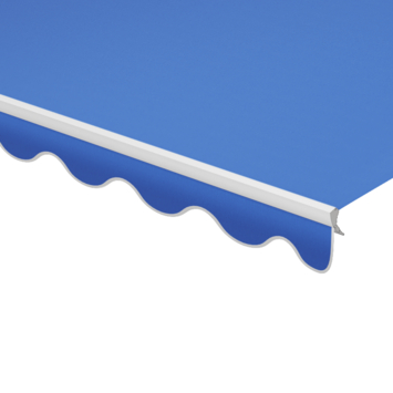 Schulprand (volant) golf effen blauw (kleurnr. 0017) op maat