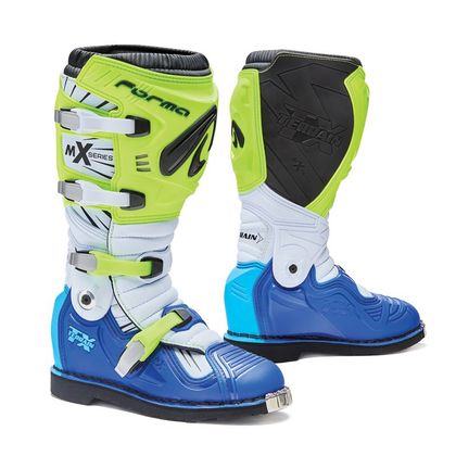 Bottes cross Forma TERRAIN TX JAUNE FLUO/BLANC/BLEU 2021 - Jaune / Blanc