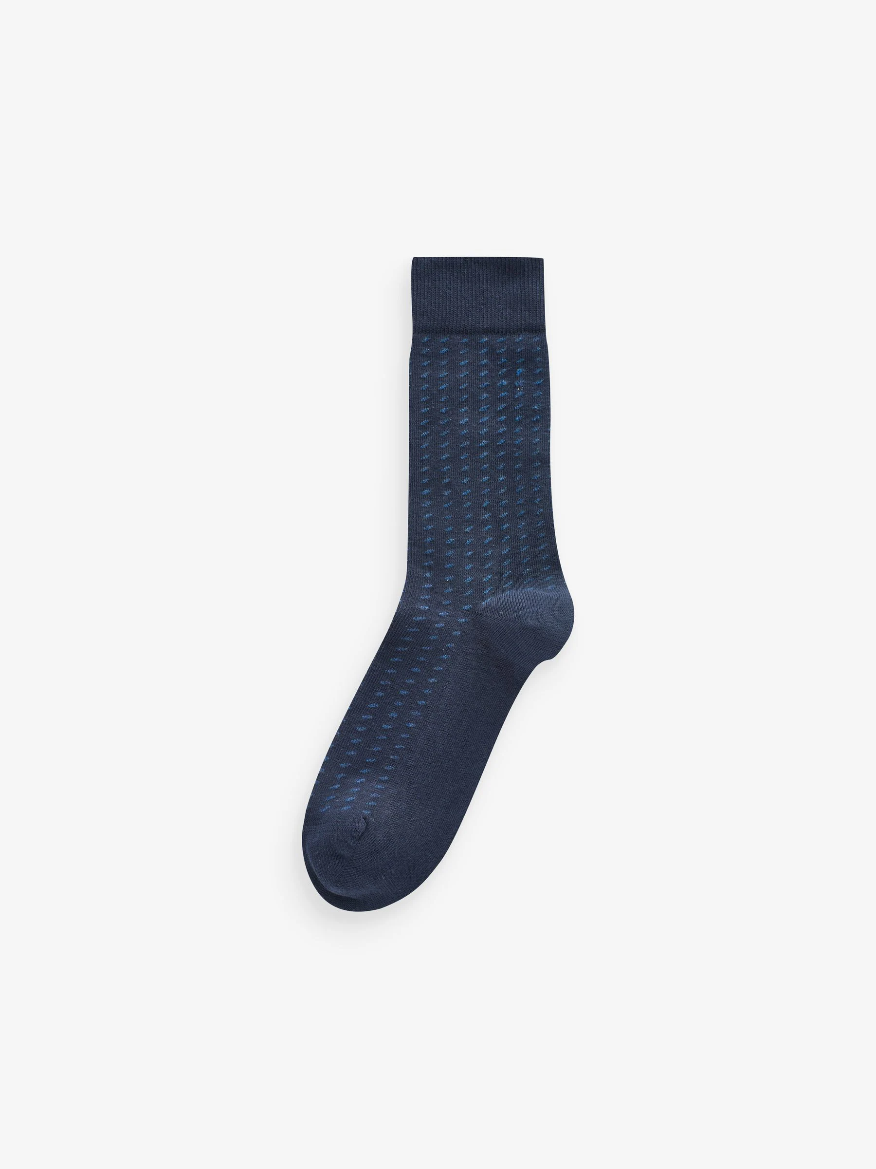 Marineblauw/grijs met motief - Verpakking van 12 - Herensokken met hoog katoengehalte