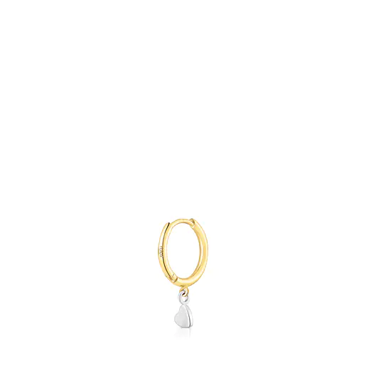 Brinco de argola dourado básico com motivo de coração
