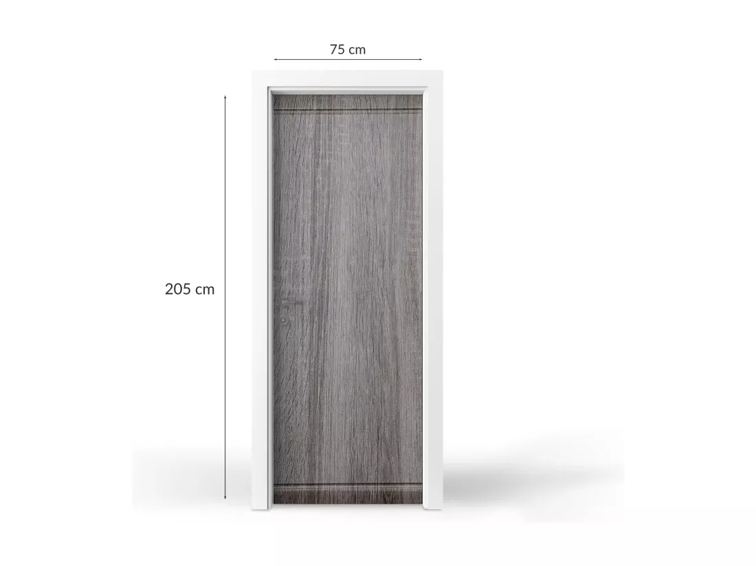 Stickers décoratifs pour portes intérieures - Texture bois gris 75x205 cm