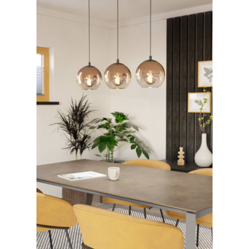 Eglo hanglamp Ariscani zwart 3-lichts balk