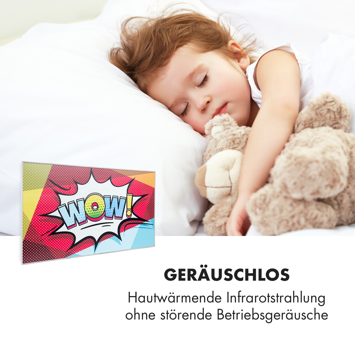 Wonderwall Air Art 60 Infrarotheizung 101x60cm 600W Wandinstallation Fernbedienung