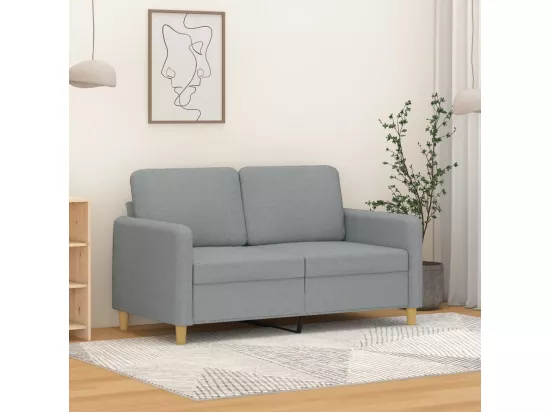 Canapé à 2 places Gris clair 120 cm Tissu