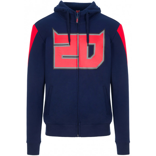 Fabio Quartararo - Sweat zippé à capuche 20 Bleu / Rouge