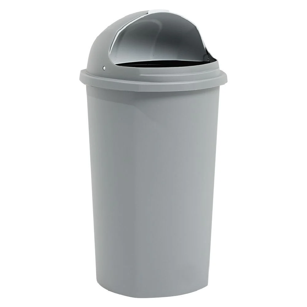 Poubelle à rabat grise Ø39,5xH75cm 50L