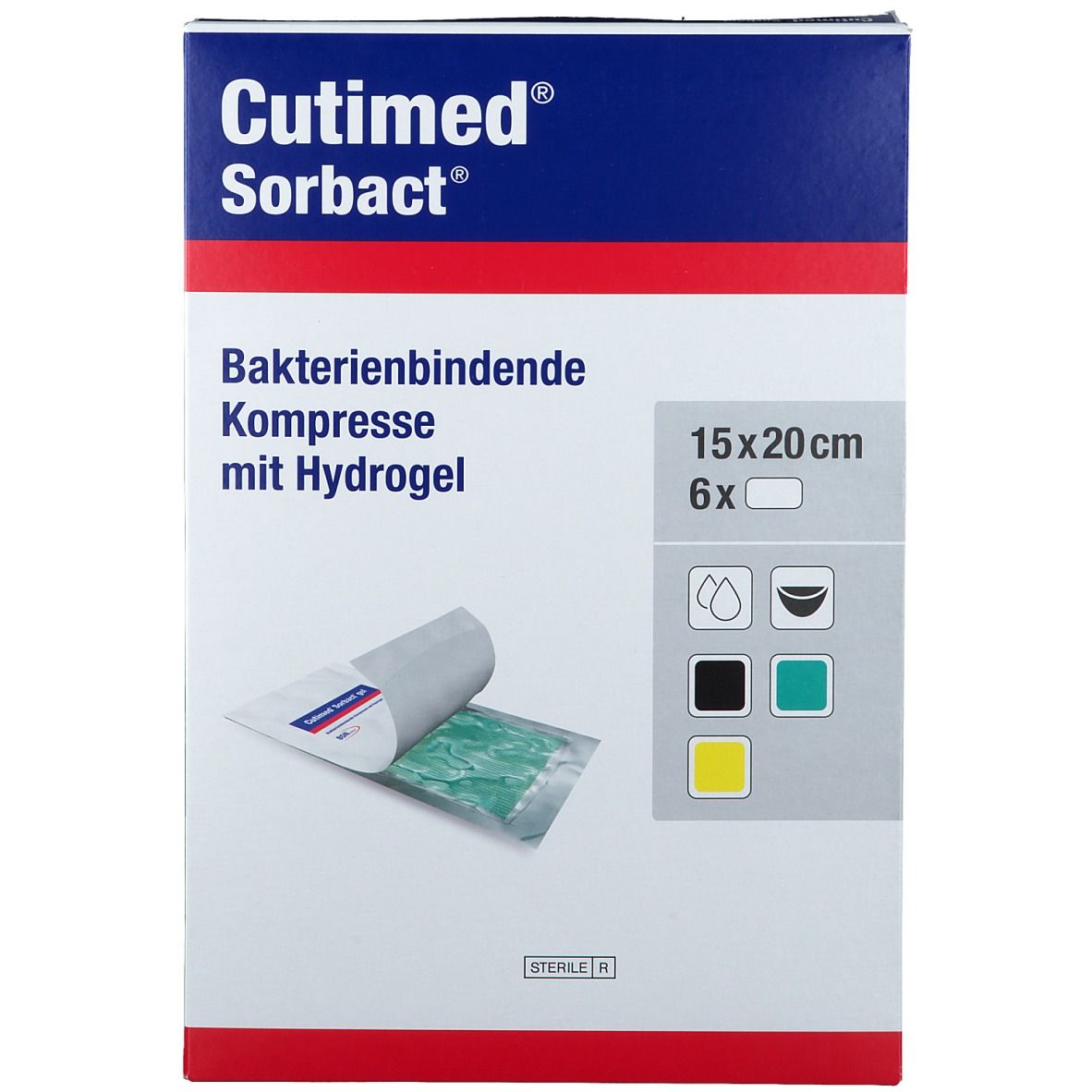 Cutimed® Sorbact® Gel Kompressen 15 x 20 cm