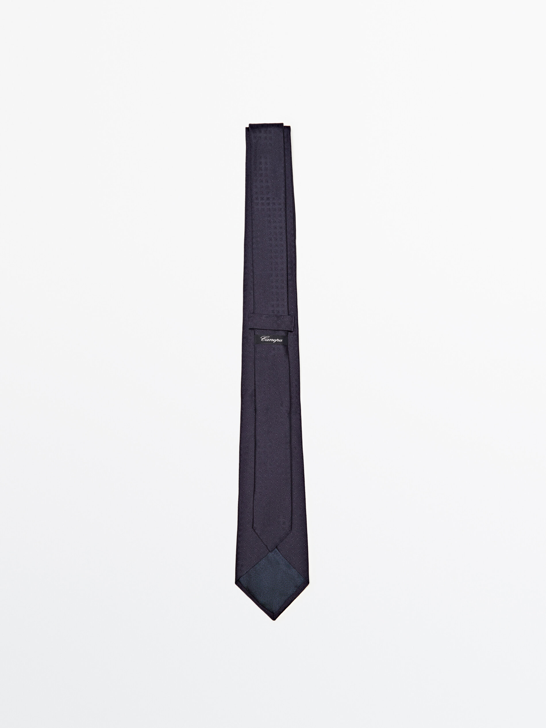 Corbata mini quadros 100% seda - BLUE MARINO
