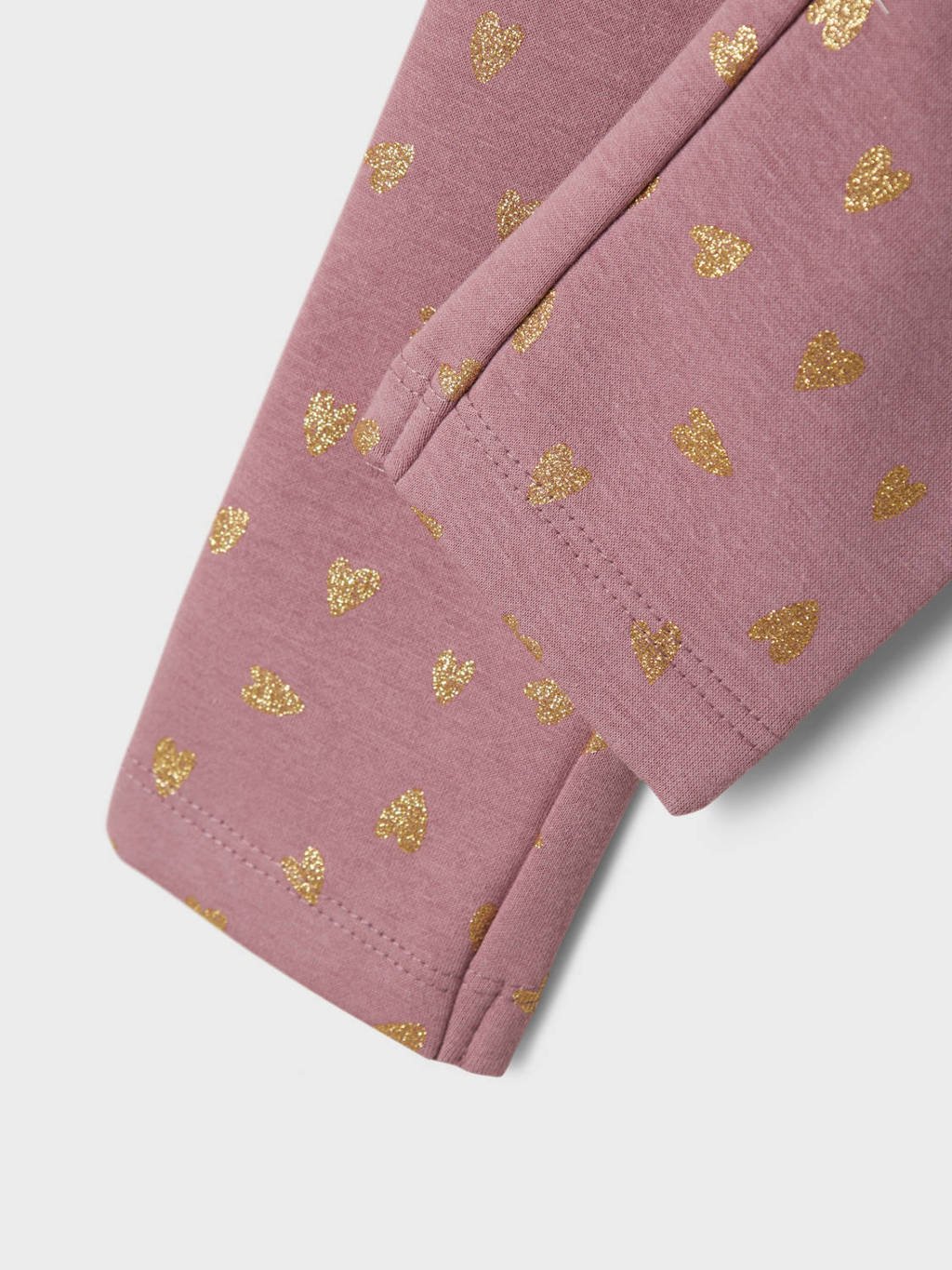 NAME IT fleece legging NMFTAVINA met hartjes paars/roze