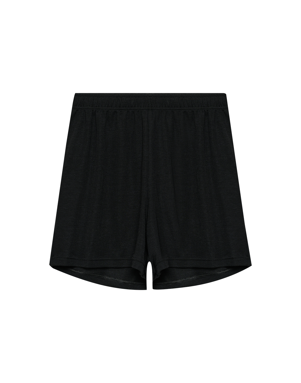 Shorts van merinowol/zijde voor dames in Zwart