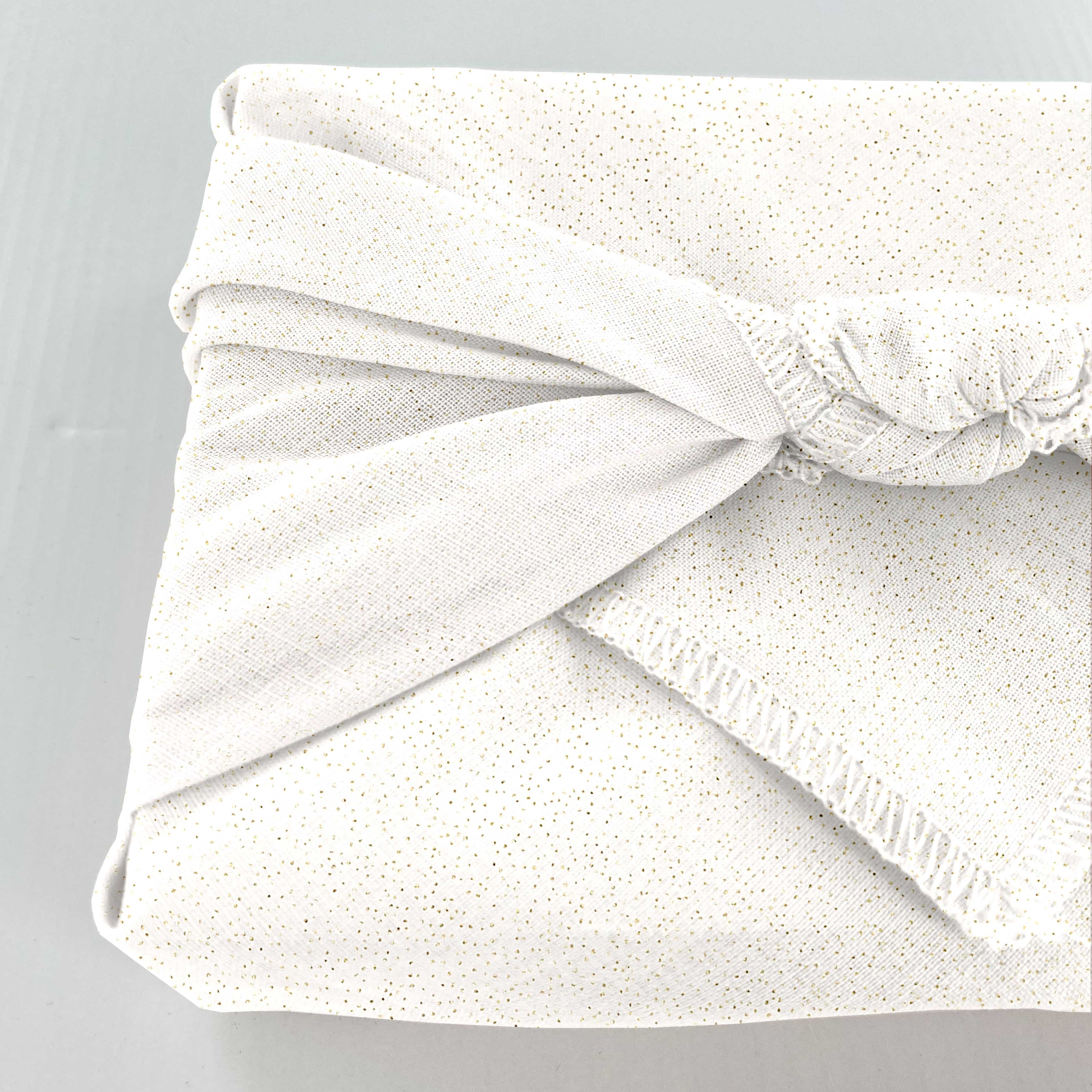 Furoshiki Grand 73 X 73 Cm Blanc Pailleté