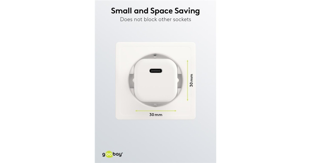 goobayUSB-C PD GaN snellader Nano (20 W)   (Wit, 1x USB-C, Power Delivery 3.0)