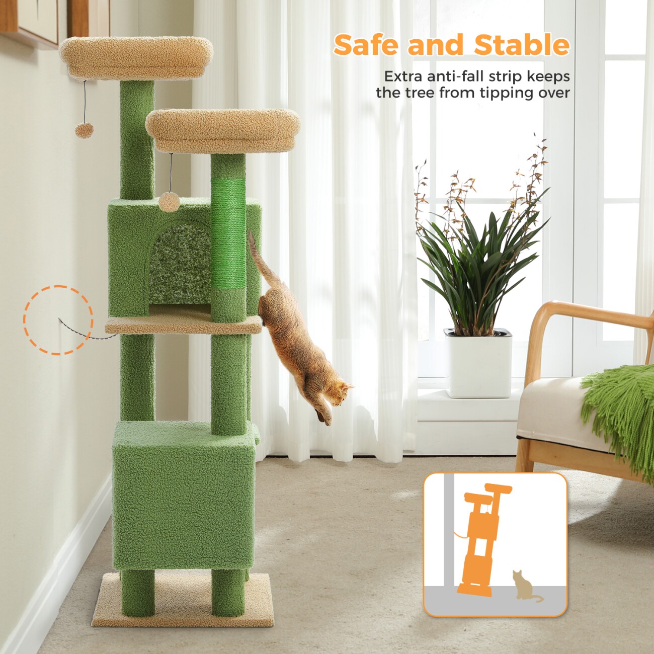 Pawz Road Kratzbaum Spielbaum 133 cm grün