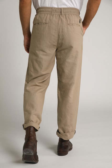 Leinenmixhose, Elastikbund, Basic Fit