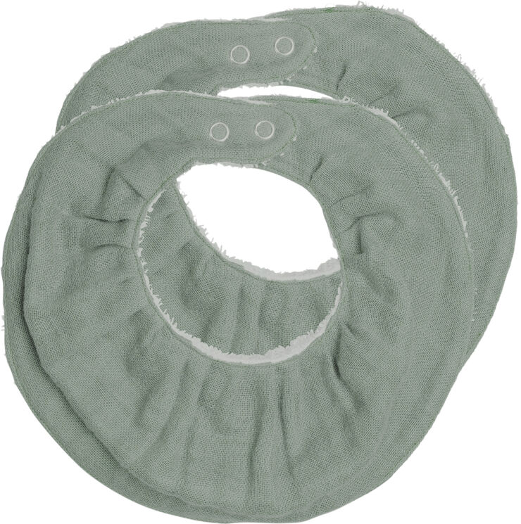 Fabelab Ruffle Bib - Eucalyptus - 2 pack Eucalyptus