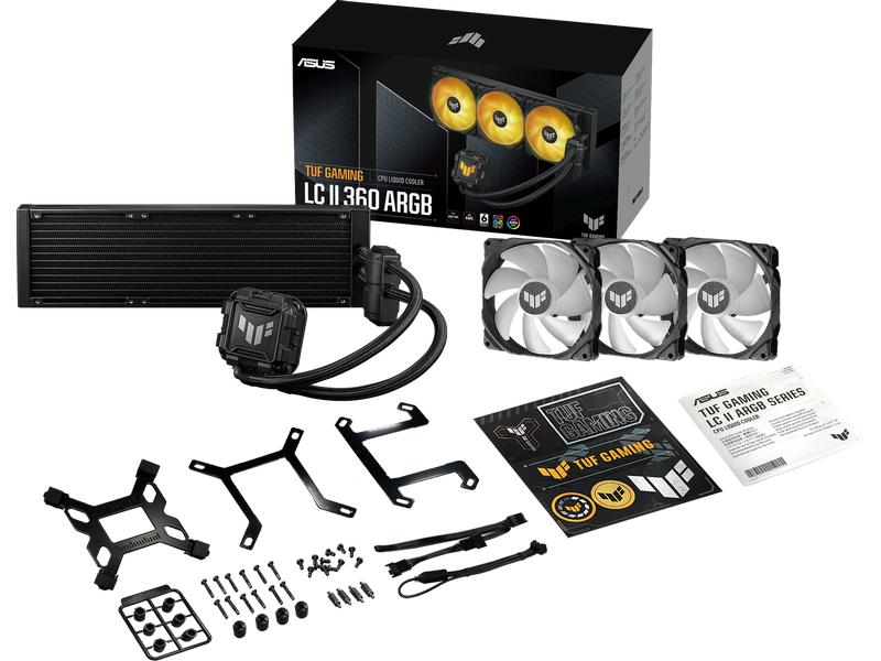 ASUS Wasserkühlung TUF Gaming LC II 360 ARGB All-in-One Flüssig-CPU-Kühler mit Aura Sync RGB und mit 3x 120 mm Lüfter