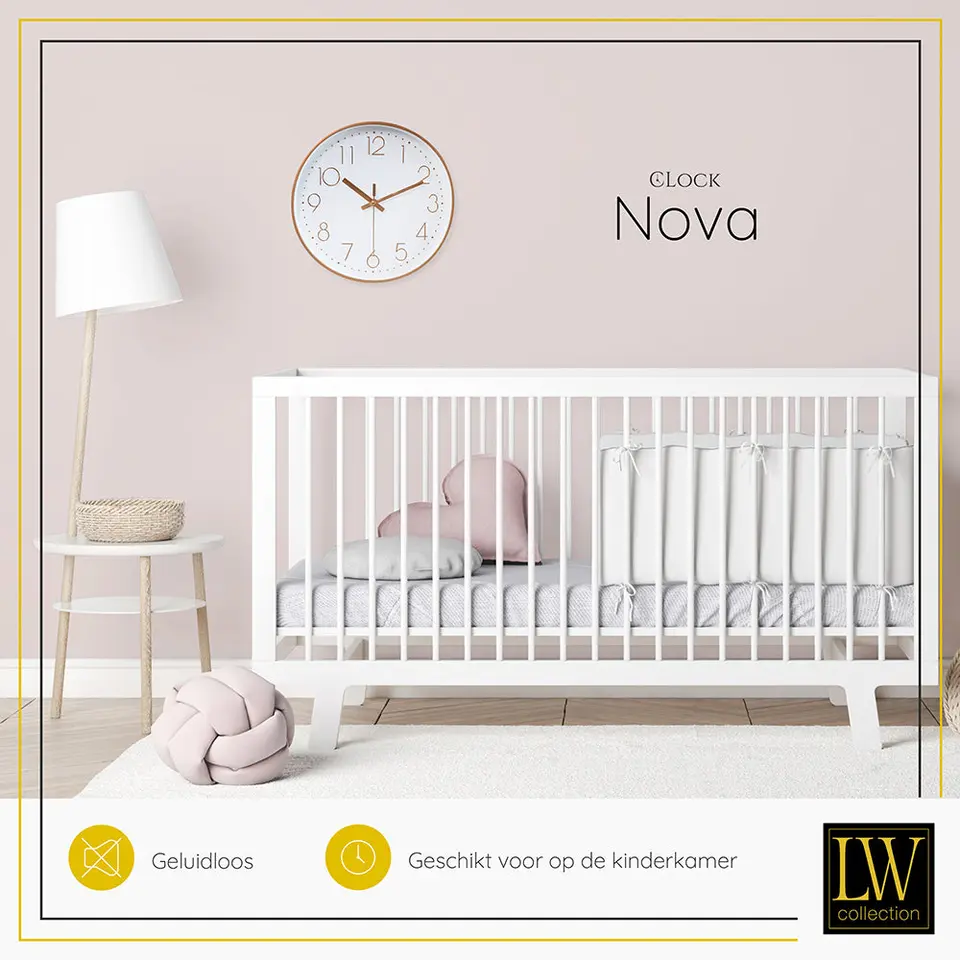 LW Collection Keukenklok Nova rosé 30cm