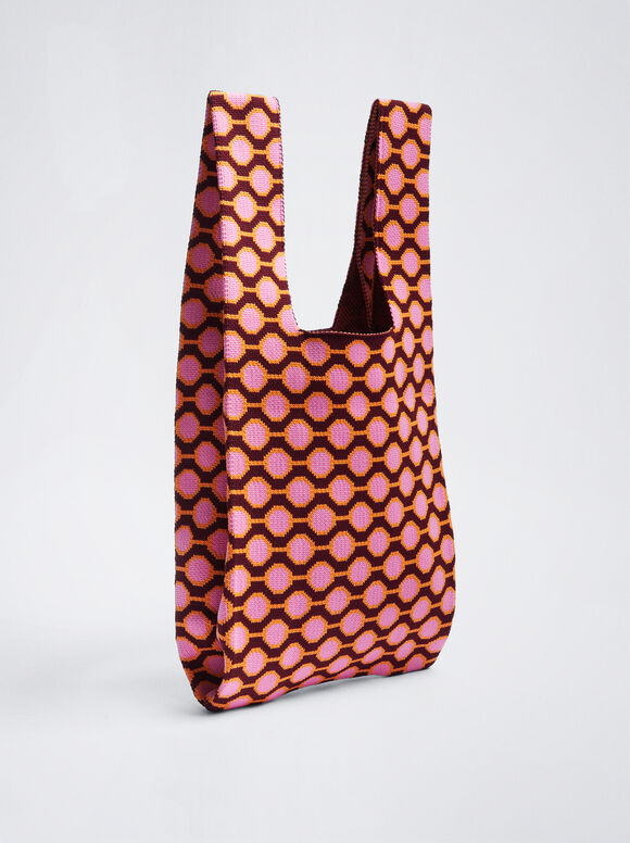 Sacola de compras em jacquard - Rosa