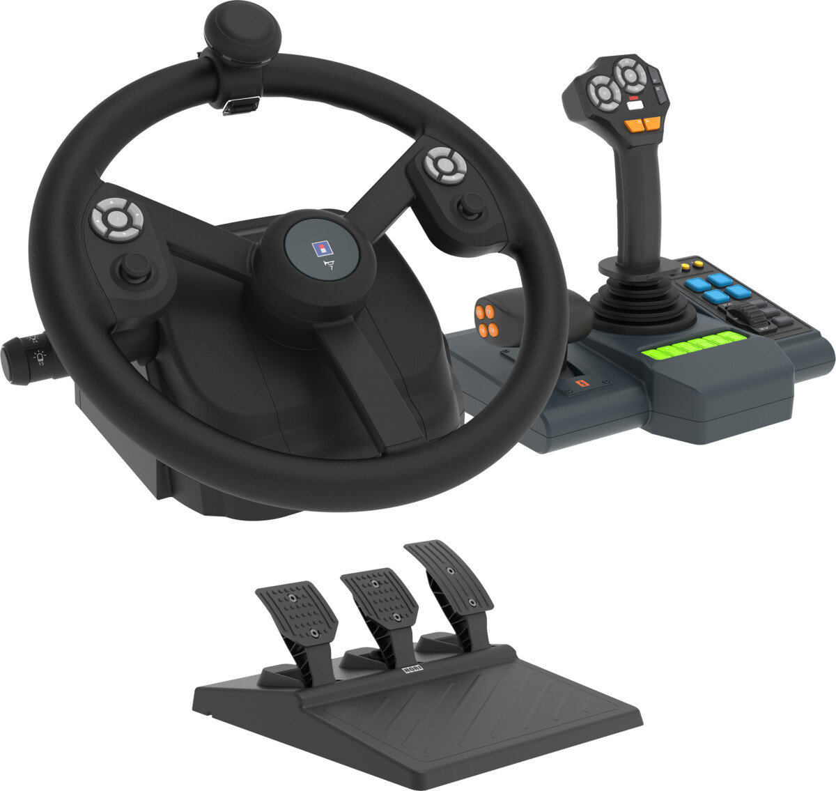 Hori - Farming Control System For Pc - Windows 11/10 - For Farming Simulator With Full-Size Steering Wheel, Control Panel & Pedals
