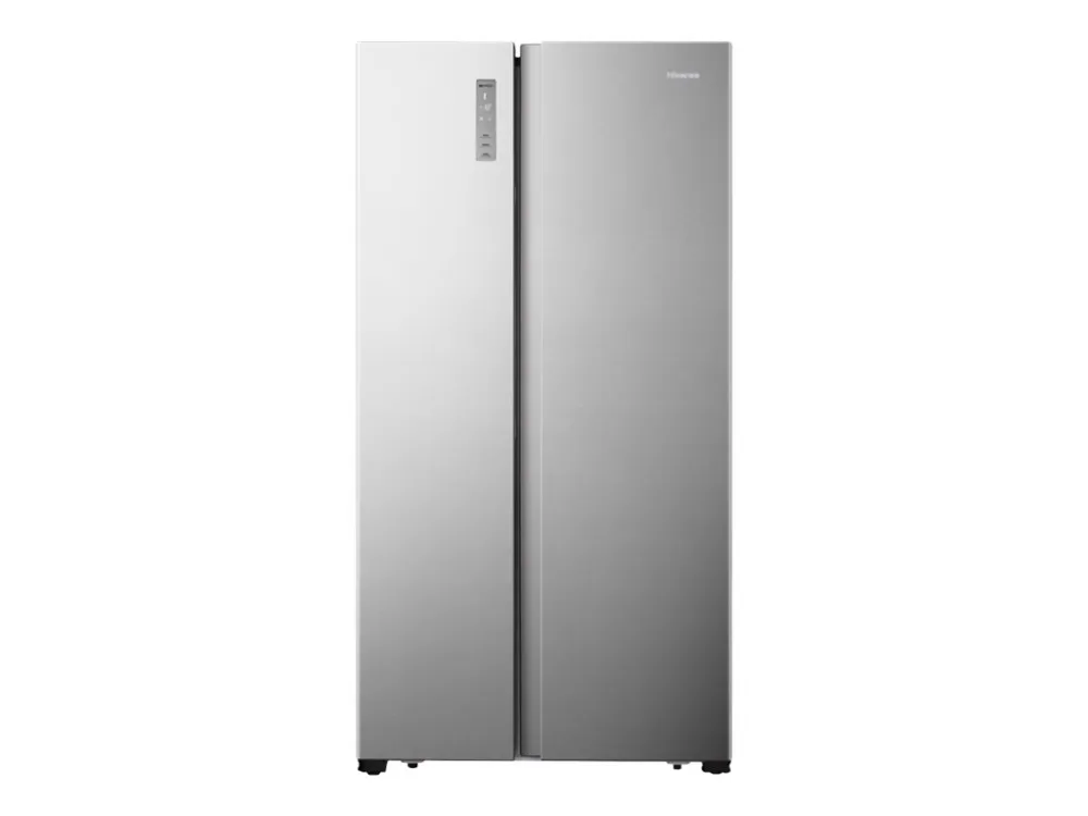 Hisense RS677N4BID - Køleskab/fryser - side ved side - bredde: 91 cm - dybde: 64.6 cm - højde: 178.6 cm - 519 liter - Klasse D - rustfrit stål