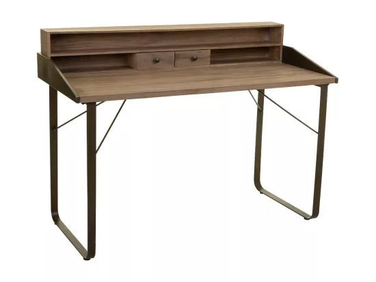 Bureau en bois et métal marron 130x60x95