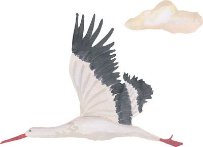 That's Mine Wallsticker Stork Small, White
