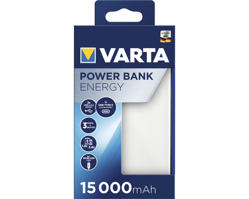 Varta Powerbank 15000 mAh met oplaadkabel
