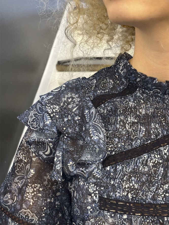 Neo Noir Sarna Pure Paisley Blouse Blå