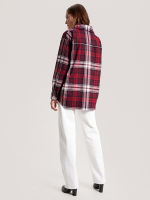 Sobretudo Relaxado com Xadrez Tartan Monogram TH