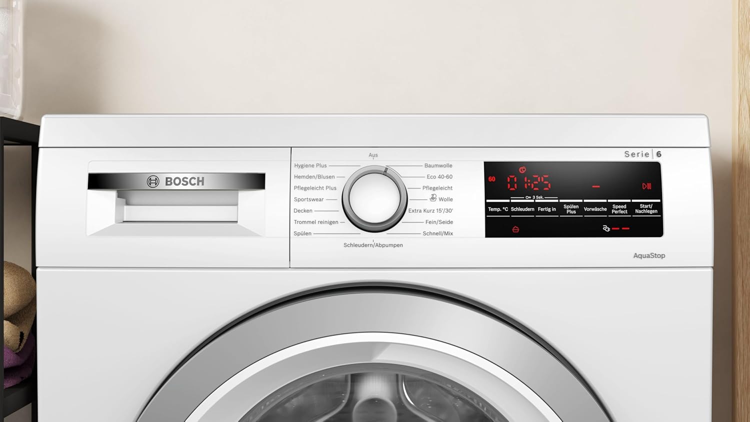 Bosch WUU28T70, Stiftung Warentest Testsieger*, Serie 6, Waschmaschine 8 kg, Unterbaufähig, SpeedPerfect - schneller waschen, Nachlegefunktion, Hygiene Plus, VarioTrommel, Leise dank EcoSilence Drive
