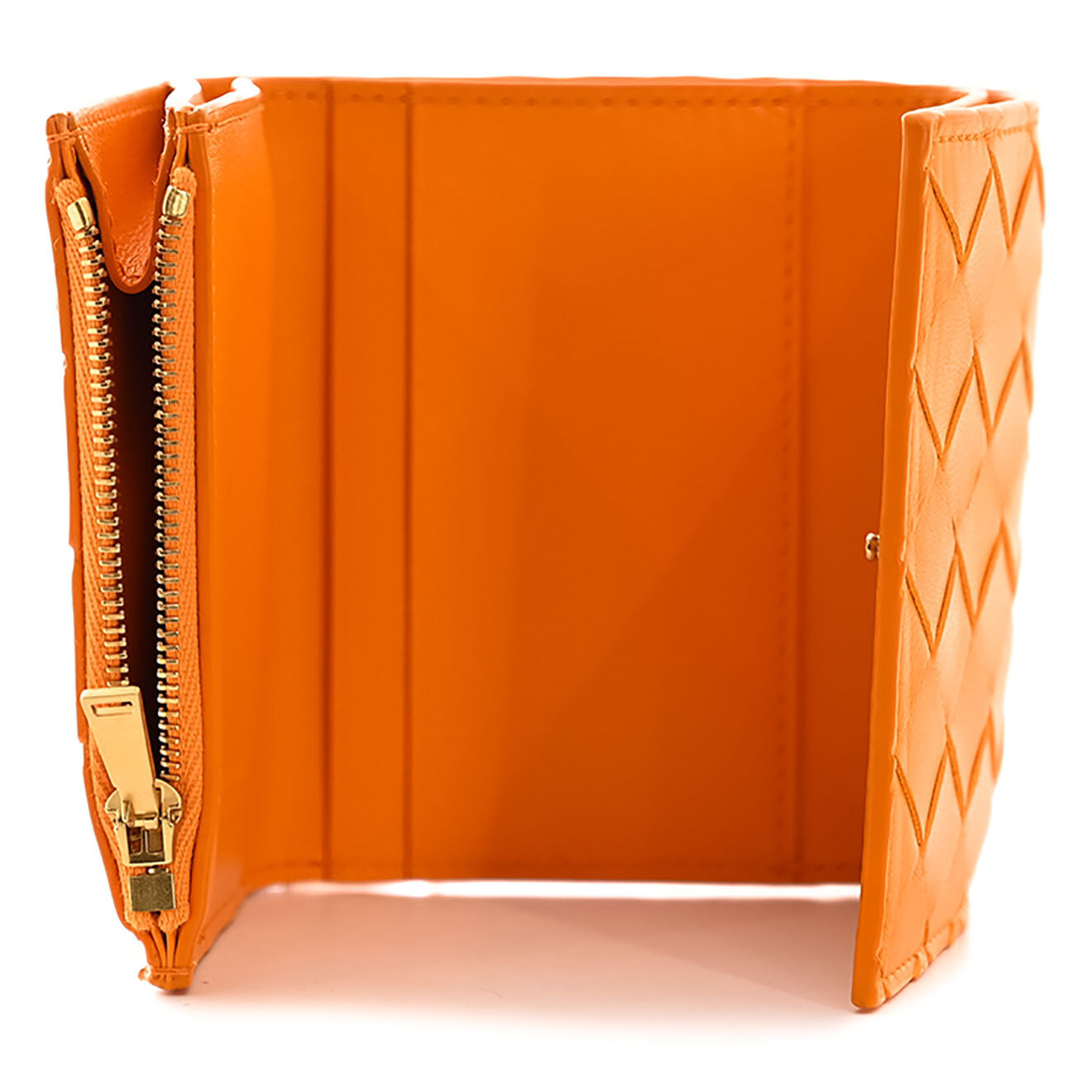 Bottega Veneta Porte-monnaie Bottega Venetta en Cuir orange - Neuf sans étiquette - 10x8 cm