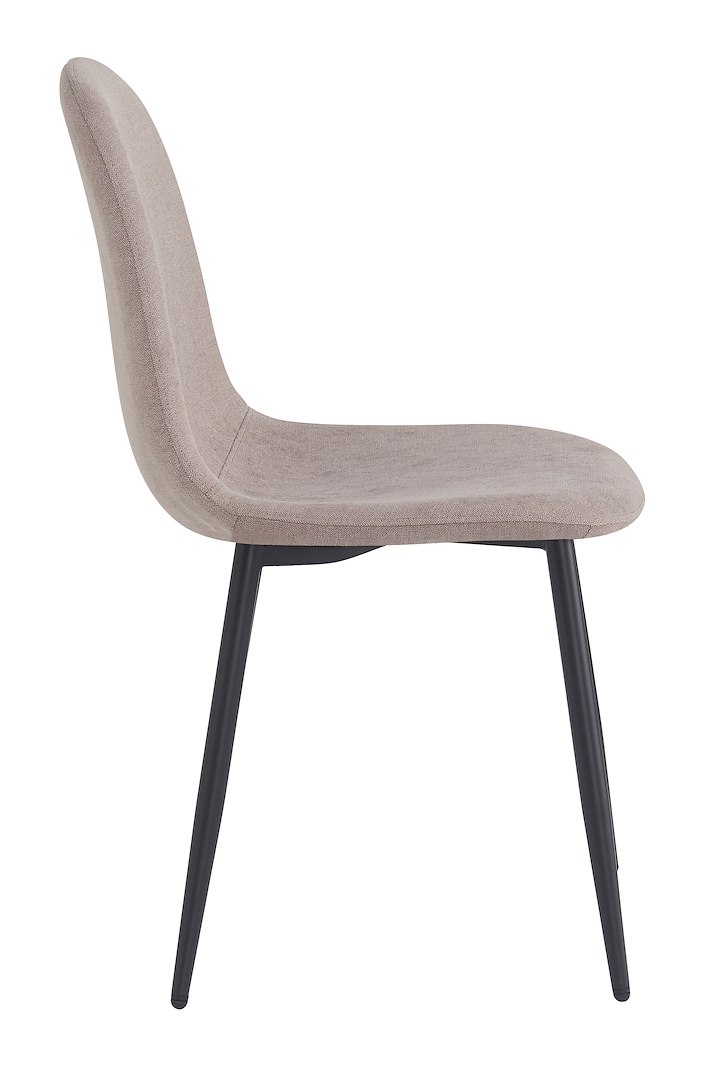 Venus spisestol Tekstil Lino 39 dark beige med sortlakkert metall