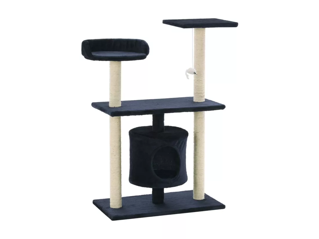 Arbre à chat avec griffoirs en sisal 95 cm Bleu foncé