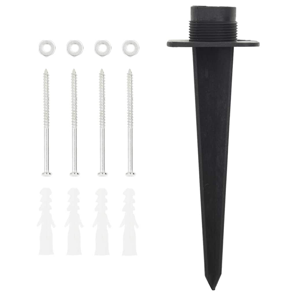 vidaXL Tuinstopcontactsplitter met pen, 4 stopcontacten, imitatiesteen