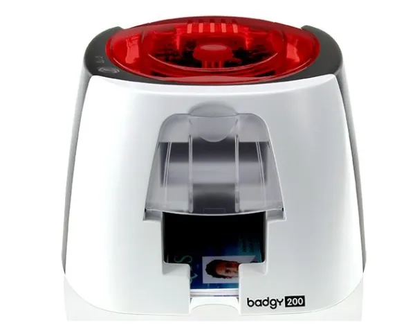 Badgy 200 - Plastikkortprinter - farve - blæksubliminering/termisk transfer - CR-80 Card (85.6 x 54 mm) - op til 325 kort/time (mono) / op til 95 kort/time (farve) - kapacitet: 40 kort - USB 2.0