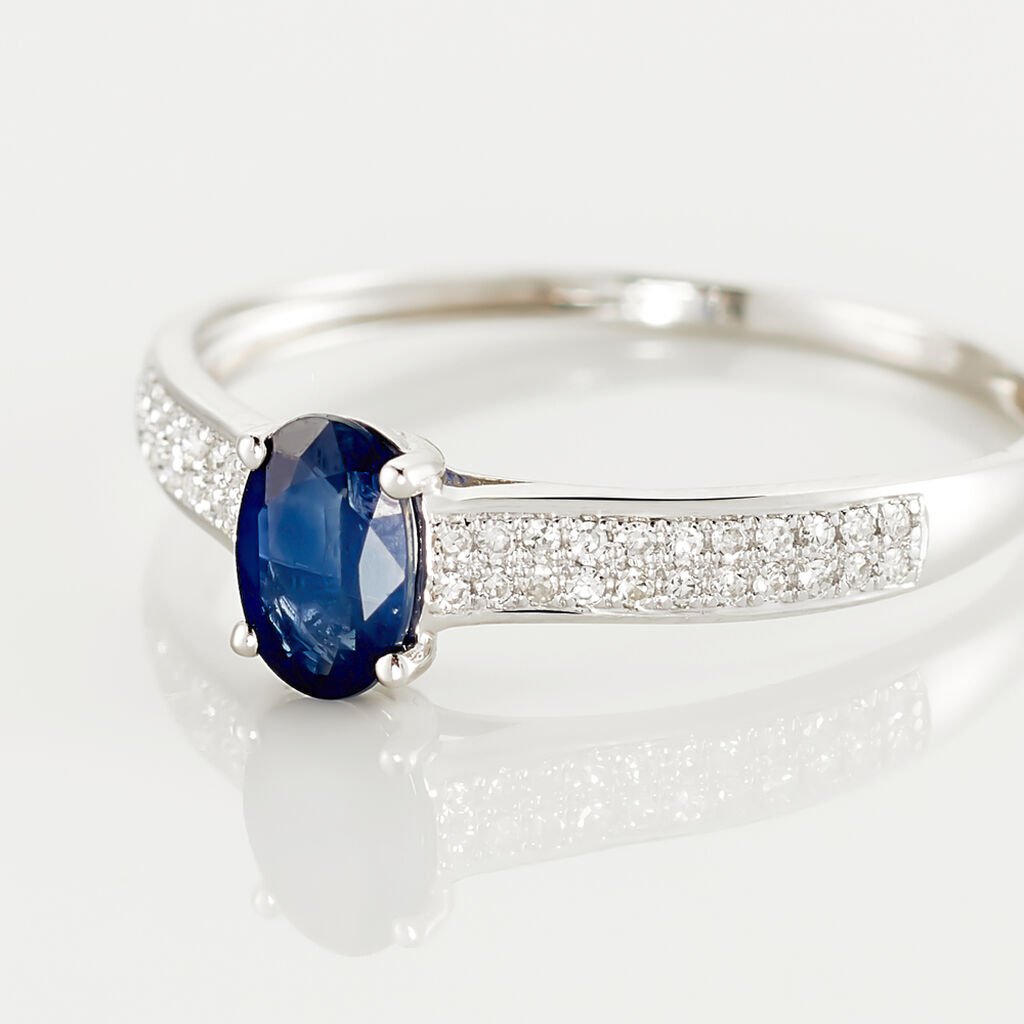 Bague Crista Or Blanc Saphir Et Diamant