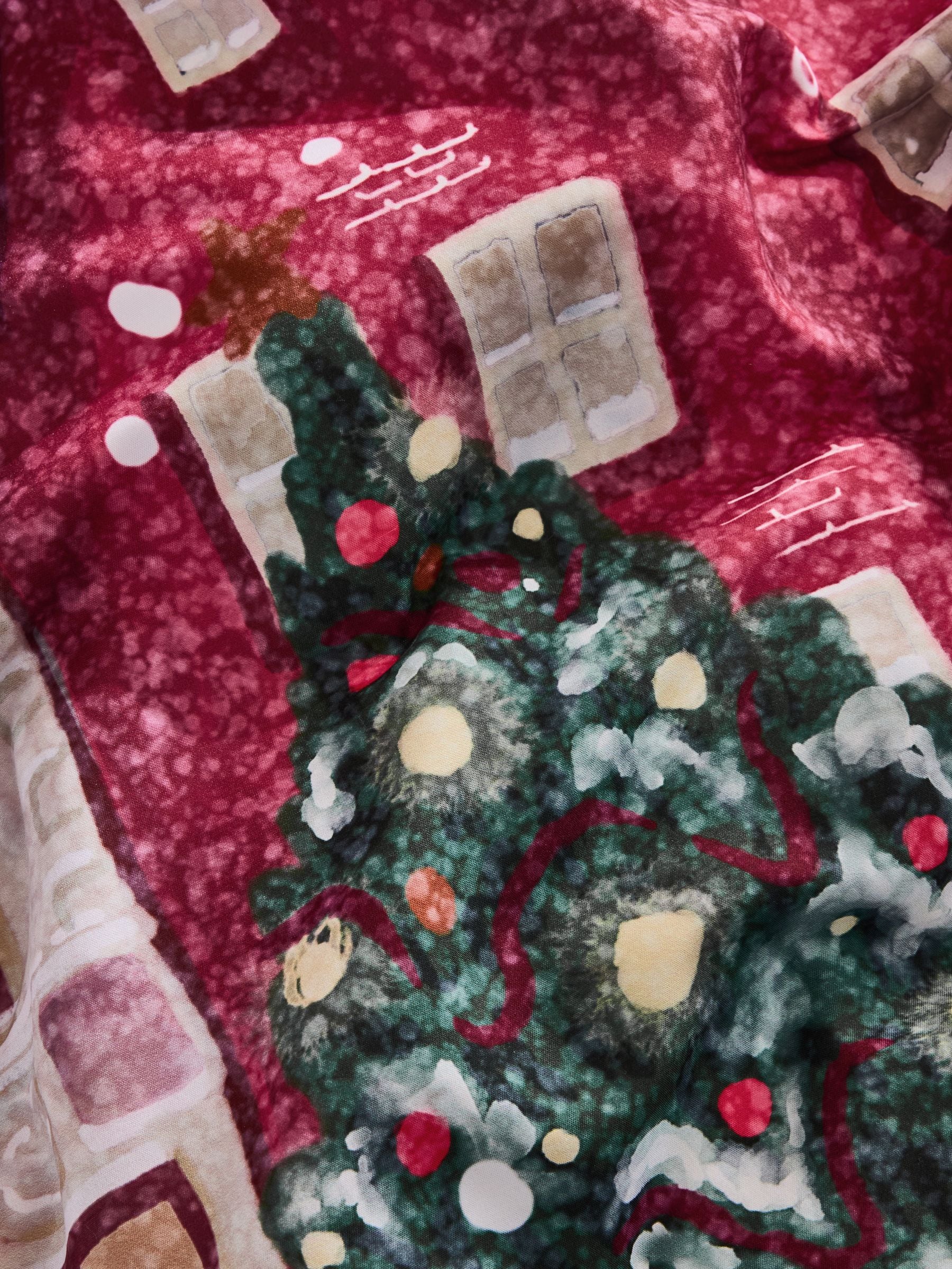 Feestelijke omkeerbare dekbedovertrek- en kussensloopset voor de kerst