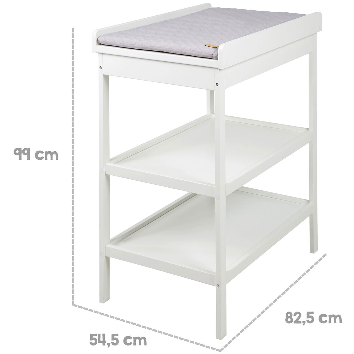 robaroba   Wickelregal mit Wickelauflage weiss