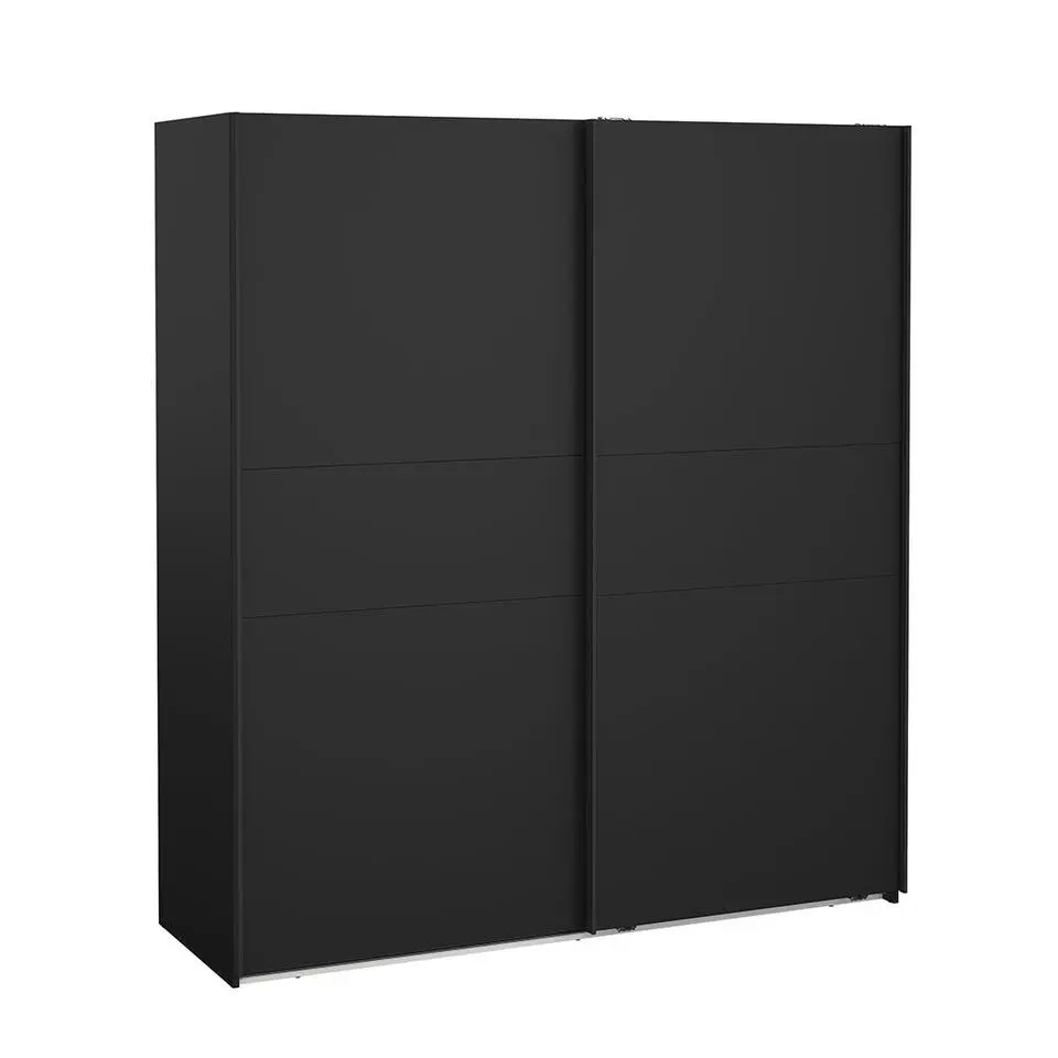 Hioshop Como schuifdeurkast 2 deuren 180x200cm mat zwart