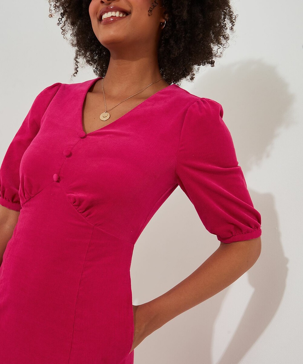 JOE BROWNS<br>Vestido com mangas bufantes em veludo canelado