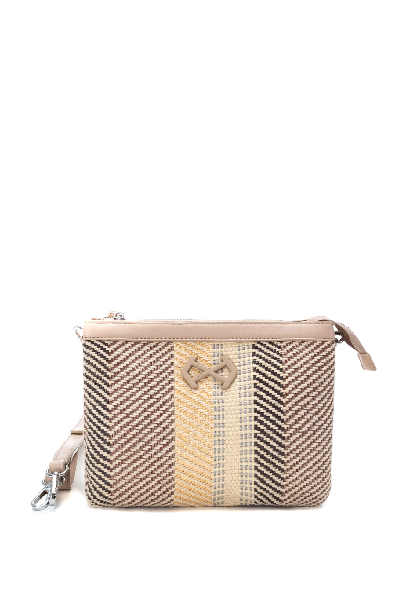 Bolsa de mão com ráfia multicolorida