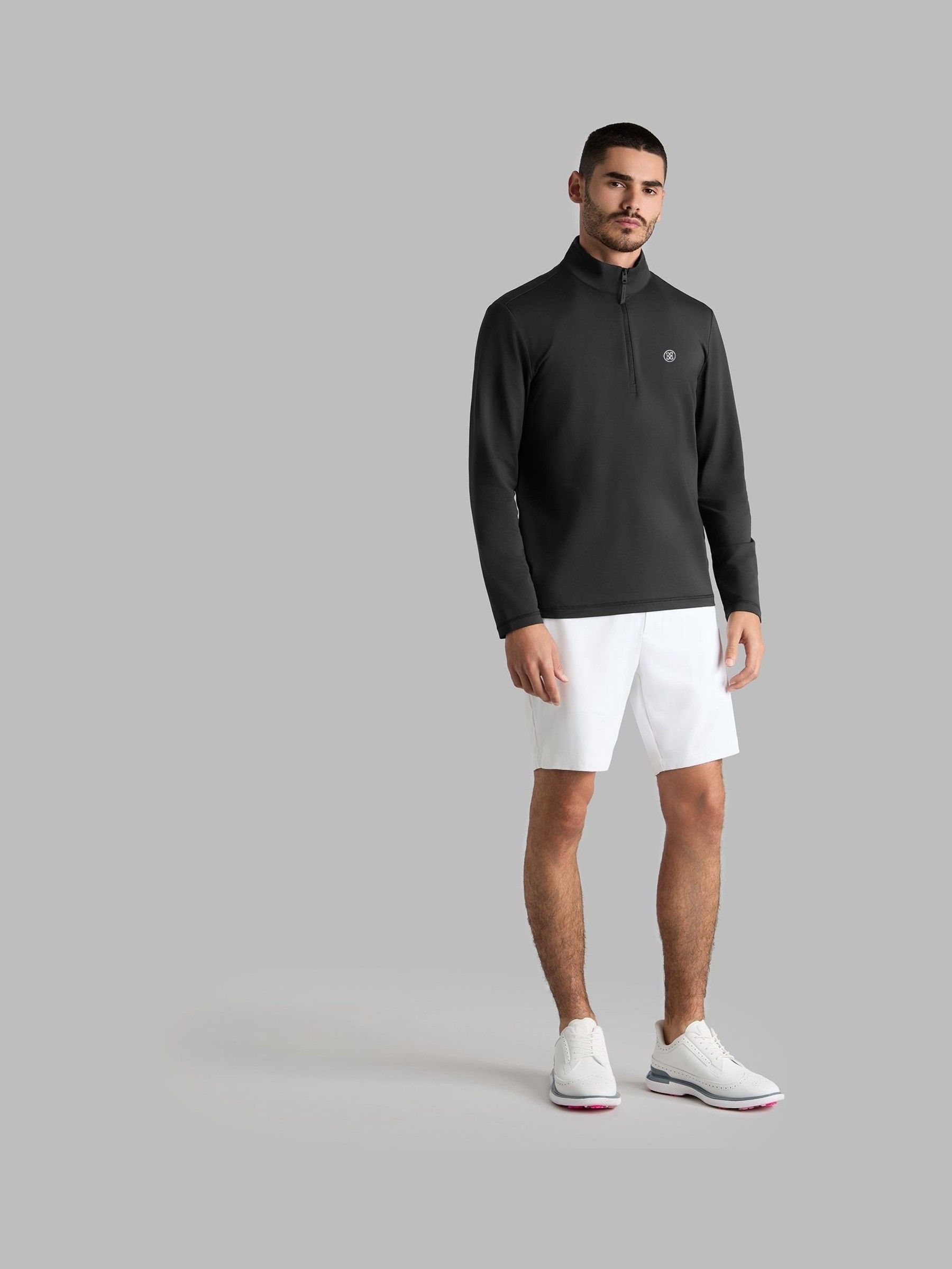 Zwart - G/Fore Brushed Back Tech Quarter Zip Pullover Jumper