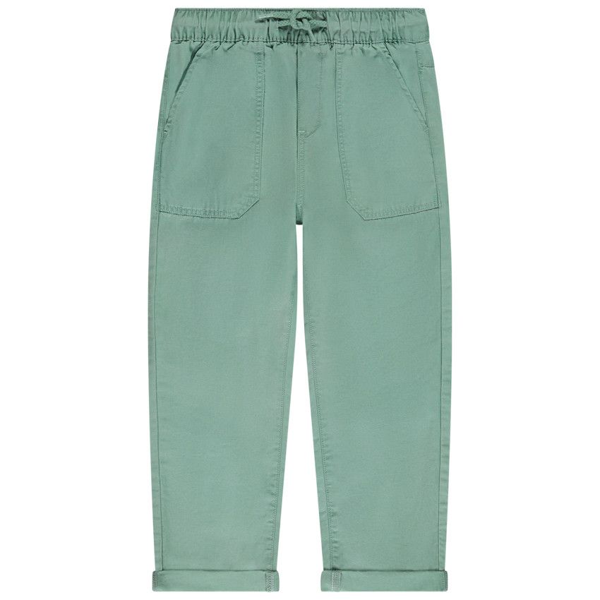 Pantalon uni en toile pour garçon - Vert
