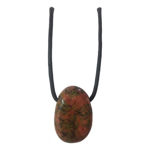 Pendentif percé en unakite