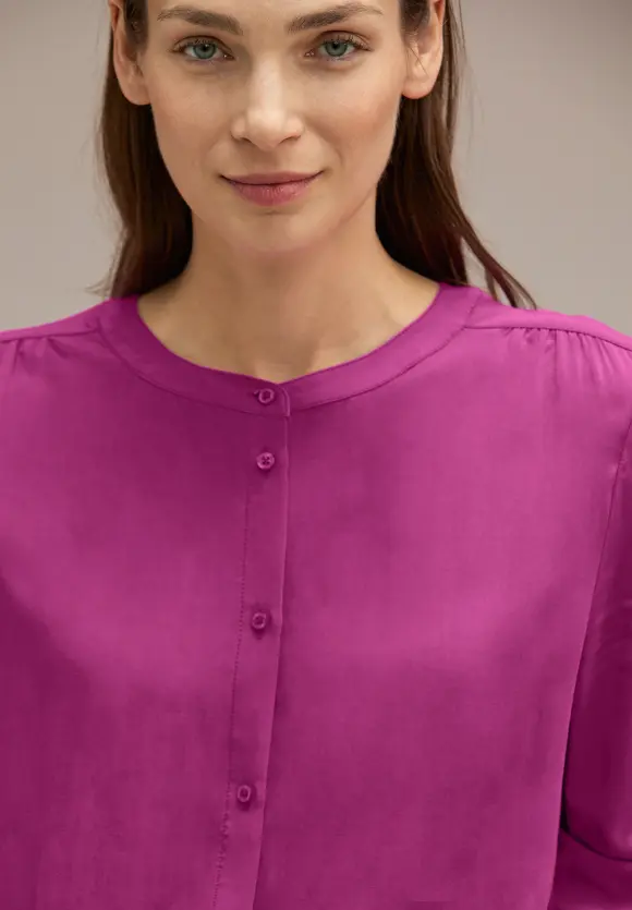 Viskosebluse mit Knopfleiste - bright cozy pink