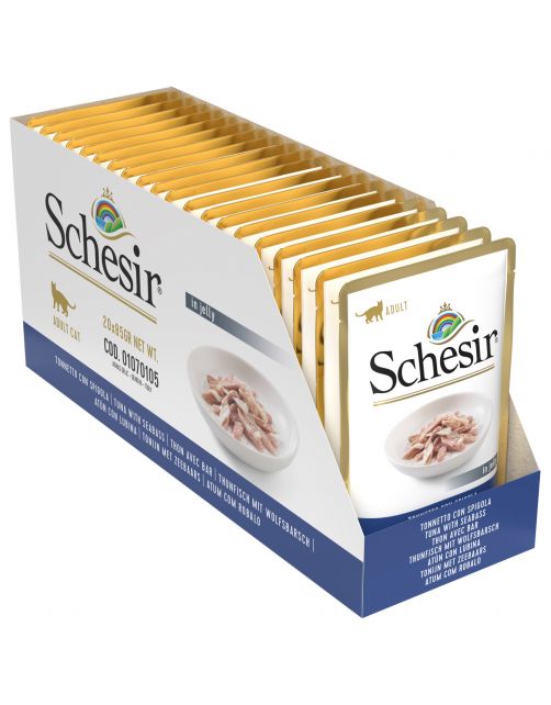 Schesir Cat Maaltijdzakjes Adult In Gelei 85 g - Kattenvoer