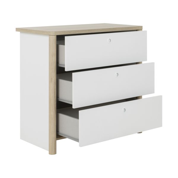 Gami Matis Commode Met 3 Laden - Wit / Naturel