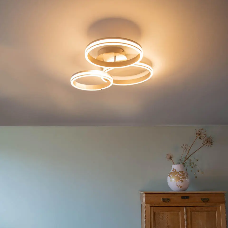 Qazqa plafondlampen navara zilverkleurig geïntegreerde led